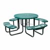 Vestil Metal Round Picnic Table, 81-1/4", green PT-MX-RT-46-GN